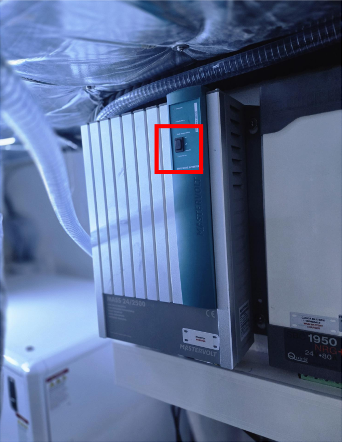 Convertisseur 24V → 230V à désactiver